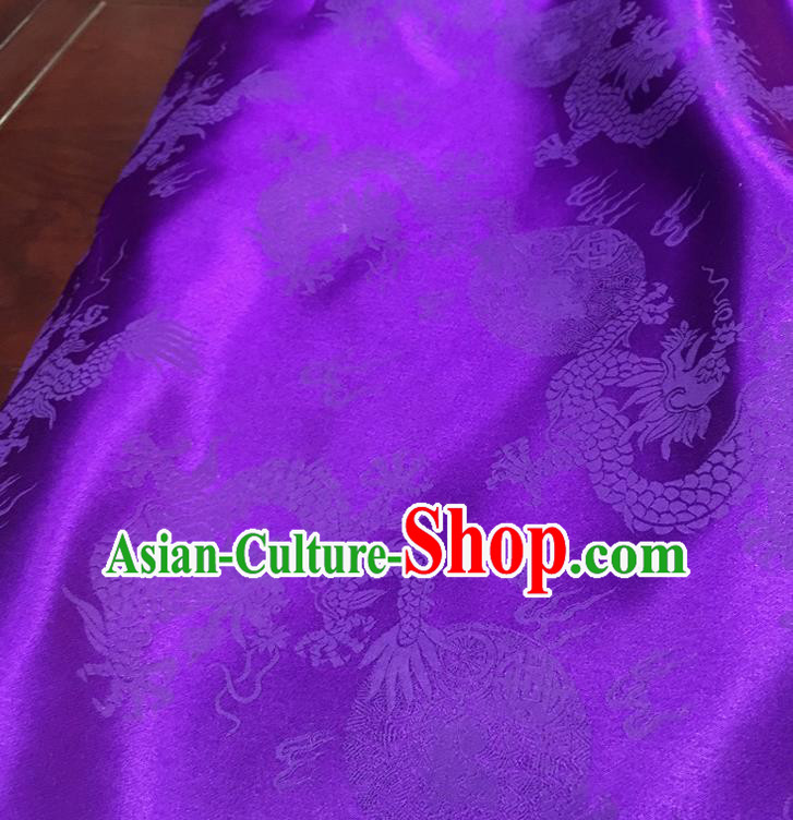 Chinese Classical Dragon Pattern Purple Silk Fabric Traditional Ancient Hanfu Dress Brocade Cloth Chinese Classical Dragon Pattern Purple Silk Fabric Traditional Ancient Hanfu Dress Brocade Cloth