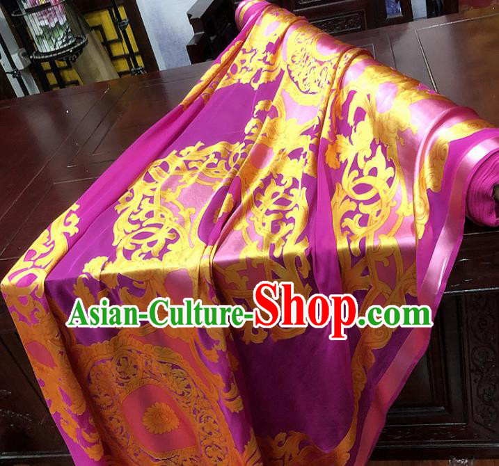 Chinese Classical Pattern Purple Silk Fabric Traditional Ancient Hanfu Dress Brocade Cloth Chinese Classical Pattern Purple Silk Fabric Traditional Ancient Hanfu Dress Brocade Cloth