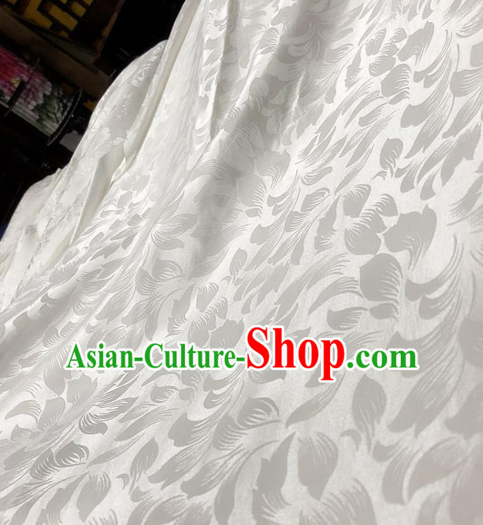 Chinese Classical Pattern White Silk Fabric Traditional Ancient Hanfu Dress Brocade Cloth Chinese Classical Pattern White Silk Fabric Traditional Ancient Hanfu Dress Brocade Cloth