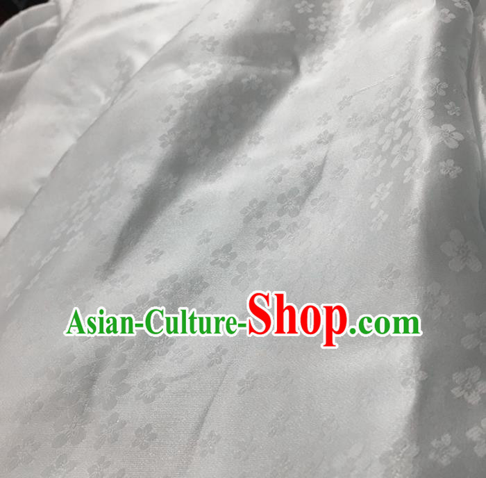 Chinese Classical Plum Pattern White Silk Fabric Traditional Ancient Hanfu Dress Brocade Cloth Chinese Classical Plum Pattern White Silk Fabric Traditional Ancient Hanfu Dress Brocade Cloth