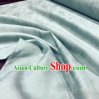 Chinese Classical Pattern Light Green Silk Fabric Traditional Ancient Hanfu Dress Brocade Cloth