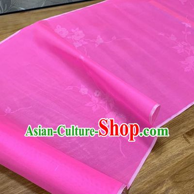 Chinese Classical Flowers Pattern Pink Silk Fabric Traditional Ancient Hanfu Dress Brocade Cloth