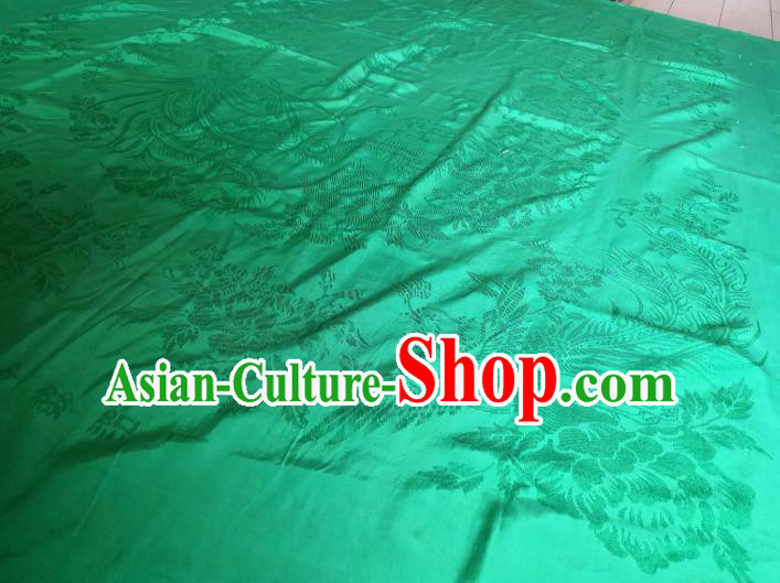 Chinese Classical Phoenix Peony Pattern Green Silk Fabric Traditional Ancient Hanfu Dress Brocade Cloth Chinese Classical Phoenix Peony Pattern Green Silk Fabric Traditional Ancient Hanfu Dress Brocade Cloth