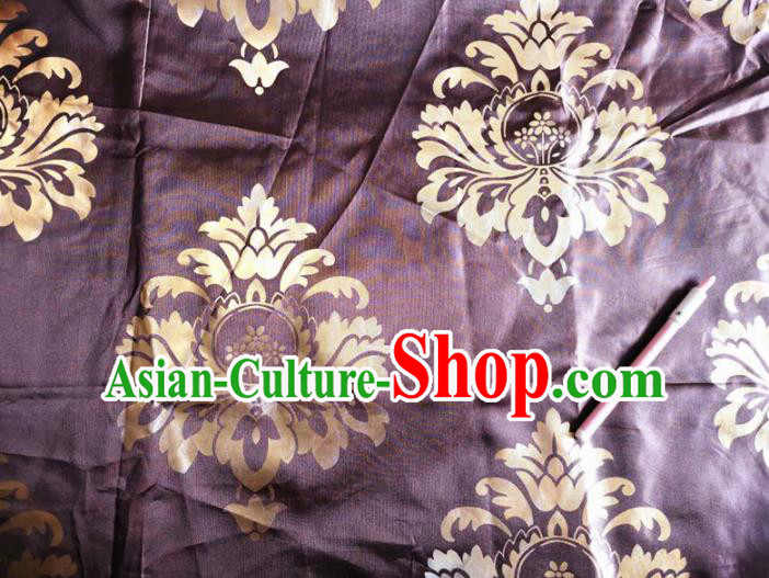 Chinese Classical Pattern Deep Purple Silk Fabric Traditional Ancient Hanfu Dress Brocade Cloth Chinese Classical Pattern Deep Purple Silk Fabric Traditional Ancient Hanfu Dress Brocade Cloth