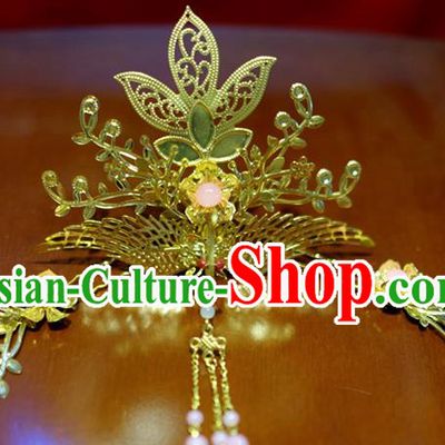 Chinese Traditional Ancient Court Queen Phoenix Hair Crown Hairpins Classical Hanfu Hair Accessories for Women