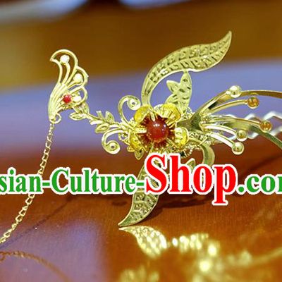 Chinese Traditional Ancient Court Queen Hairpins Phoenix Step Shake Classical Hanfu Hair Accessories for Women