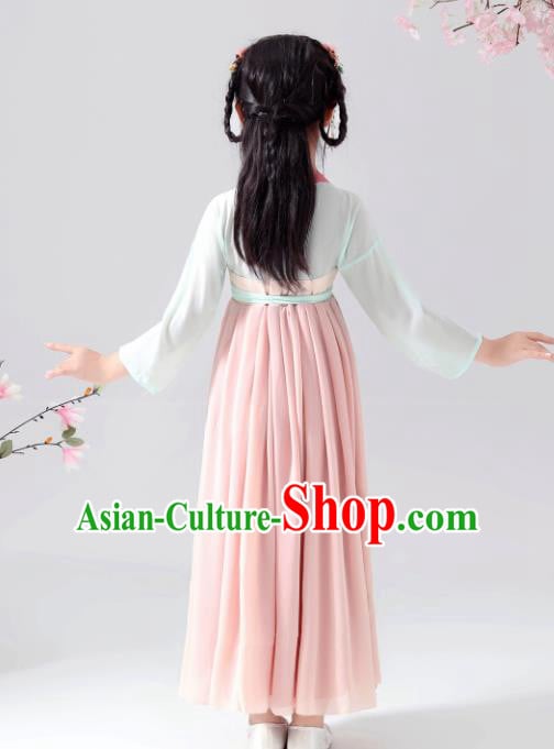 Chinese Traditional Tang Dynasty Girls Pink Hanfu Dress Ancient Princess Costume for Kids Chinese Traditional Tang Dynasty Girls Pink Hanfu Dress Ancient Princess Costume for Kids