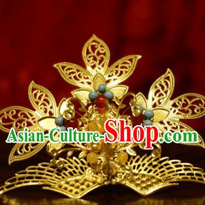 Chinese Ancient Court Queen Hair Crown Hairpins Traditional Classical Hanfu Hair Accessories for Women