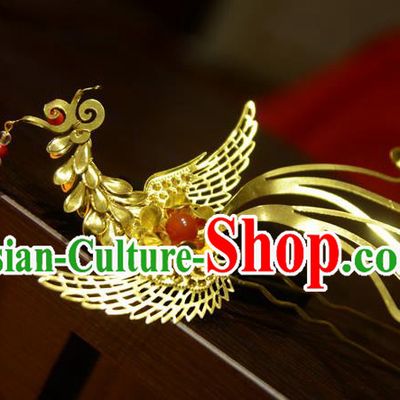 Chinese Ancient Court Queen Phoenix Hair Clip Hairpins Traditional Classical Hanfu Hair Accessories for Women