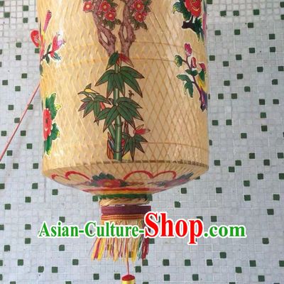Chinese Traditional New Year Hanging Lantern Handmade Bamboo Weaving Palace Lanterns