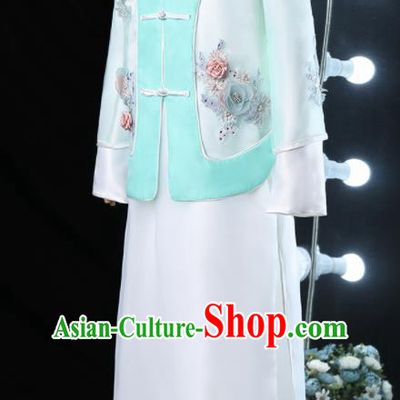 Chinese Children Day Classical Dance Performance Green Outfits Kindergarten Boys Stage Show Costume for Kids