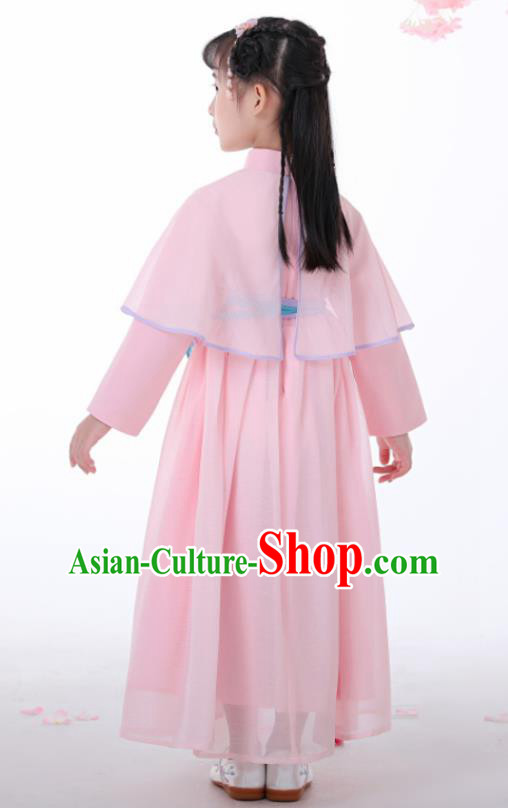 Chinese Traditional Children Pink Hanfu Dress Classical National Tang Suit Costume for Kids Chinese Traditional Children Pink Hanfu Dress Classical National Tang Suit Costume for Kids