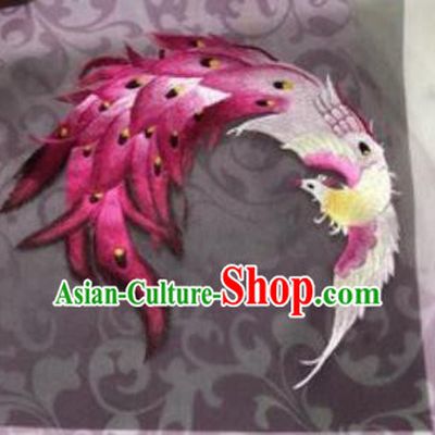 Chinese Traditional Suzhou Embroidery Phoenix Cloth Accessories Embroidered Patches Embroidering Craft