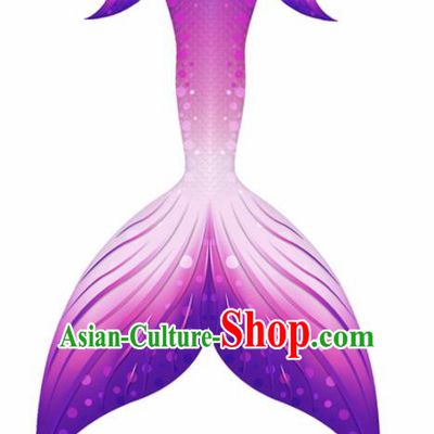 Halloween Cosplay Mermaid Fishtail Swimwear Dress Nylon Purple Fish Tail Skirt Clothing for Women