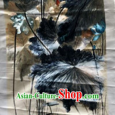 Traditional Chinese Handmade Suzhou Embroidery Lotus Silk Picture Embroidered Patches Embroidering Craft
