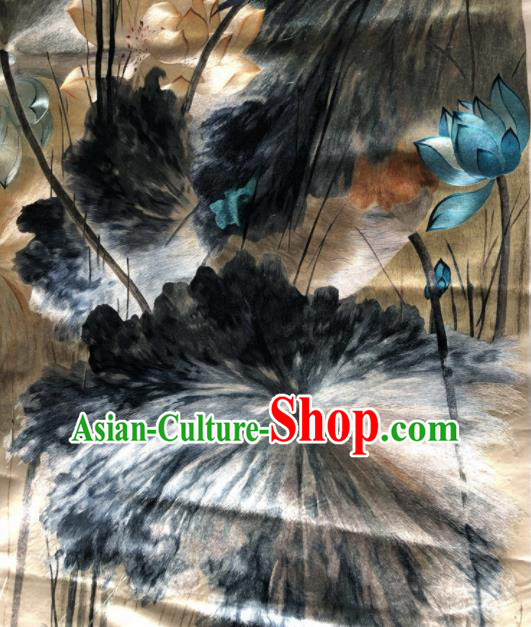 Traditional Chinese Handmade Suzhou Embroidery Lotus Silk Picture Embroidered Patches Embroidering Craft Traditional Chinese Handmade Suzhou Embroidery Lotus Silk Picture Embroidered Patches Embroidering Craft