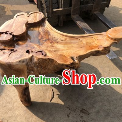 Chinese Stunning Hand Carved Tree Root Tea Table-Auspicious Cloud