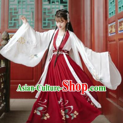Traditional Chinese Song Dynasty Royal Princess Replica Costumes Ancient Nobility Lady Hanfu Dress for Women