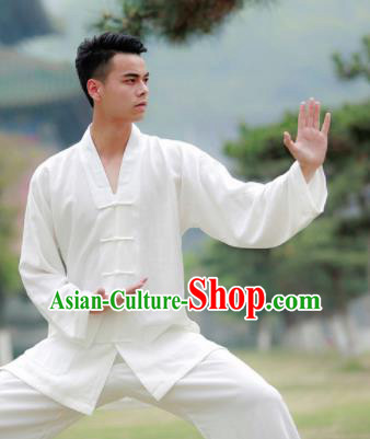 Traditional Chinese Wudang Taoist Priest Kung Fu Tai Chi White Outfits Martial Arts Competition Costume for Men Traditional Chinese Wudang Taoist Priest Kung Fu Tai Chi White Outfits Martial Arts Competition Costume for Men