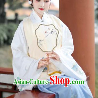 Traditional Chinese Ming Dynasty Nobility Lady Xue Baochai Embroidered Hanfu Dress Ancient Royal Princess Replica Costume for Women