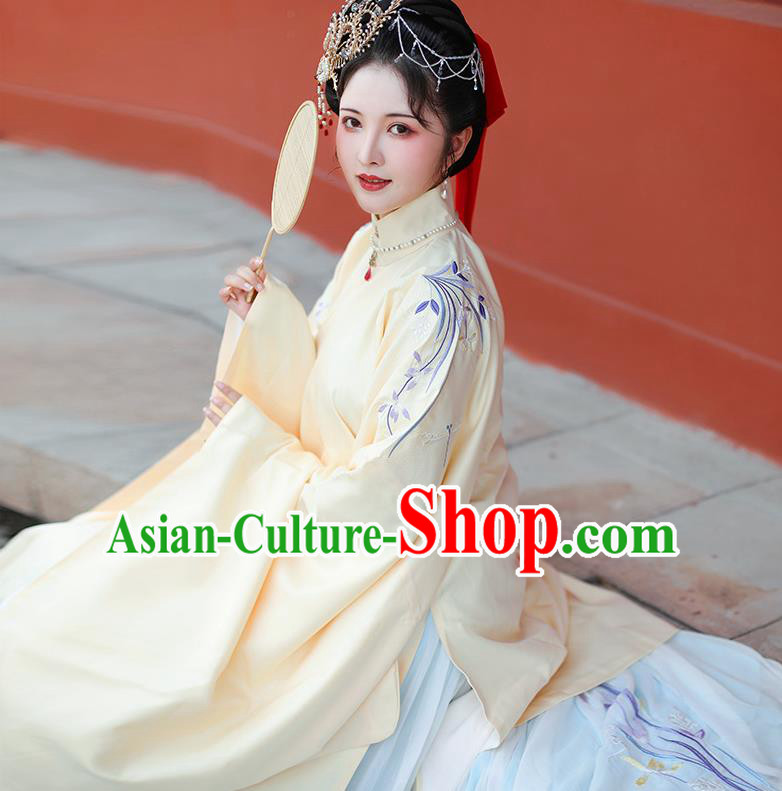 Traditional Chinese Ming Dynasty Palace Countess Embroidered Hanfu Dress Ancient Imperial Consort Replica Costume for Women Traditional Chinese Ming Dynasty Palace Countess Embroidered Hanfu Dress Ancient Imperial Consort Replica Costume for Women