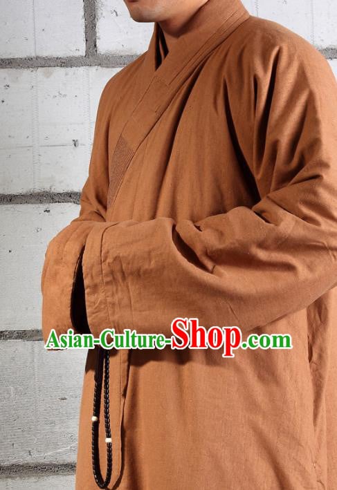 Traditional Chinese Monk Costume Buddhists Abbot Ginger Gown for Men Traditional Chinese Monk Costume Buddhists Abbot Ginger Gown for Men