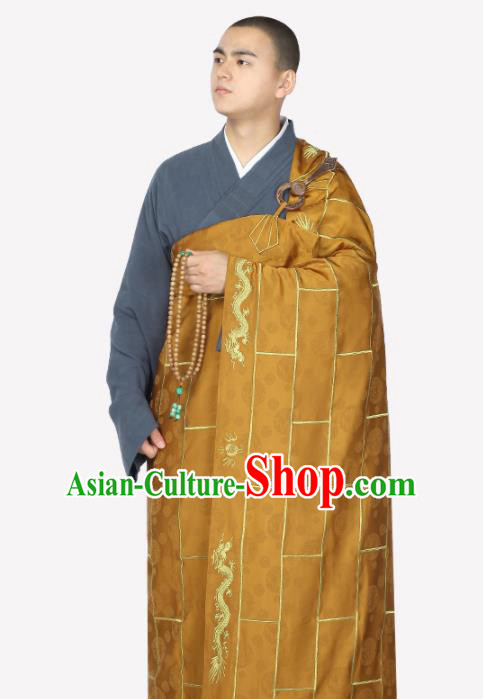 Traditional Chinese Monk Costume Buddhists Brownness Cassock for Men Traditional Chinese Monk Costume Buddhists Brownness Cassock for Men