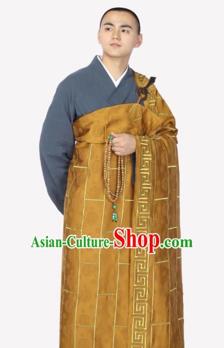 Traditional Chinese Monk Costume Buddhists Brownness Cassock for Men Traditional Chinese Monk Costume Buddhists Brownness Cassock for Men