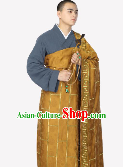 Traditional Chinese Monk Costume Buddhists Brownness Cassock for Men Traditional Chinese Monk Costume Buddhists Brownness Cassock for Men