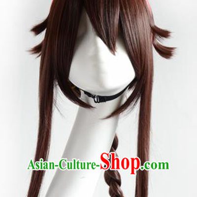 Top Grade Cosplay Fairy Swordsman Brown Wigs Hair Accessories for Women