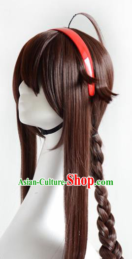 Top Grade Cosplay Fairy Swordsman Brown Wigs Hair Accessories for Women