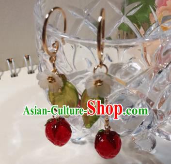 Traditional Chinese Classical Strawberry Earrings Hanfu Jewelry Accessories for Women Traditional Chinese Classical Strawberry Earrings Hanfu Jewelry Accessories for Women
