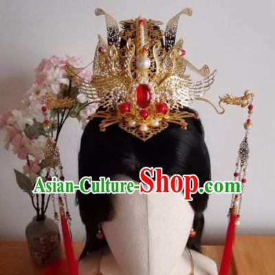 Traditional Chinese Classical Phoenix Coronet Hairpins Ancient Hanfu Hair Accessories for Women