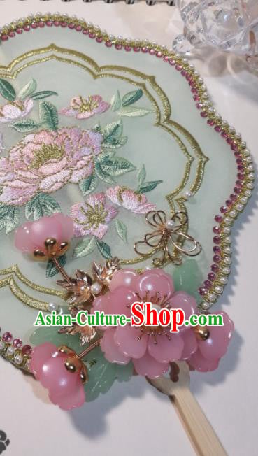 Traditional Chinese Classical Embroidered Palace Fans Hanfu Bride Silk Fan for Women Traditional Chinese Classical Embroidered Palace Fans Hanfu Bride Silk Fan for Women