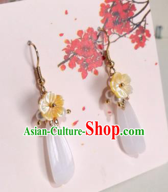 Traditional Chinese Classical White Earrings Hanfu Jewelry Accessories for Women Traditional Chinese Classical White Earrings Hanfu Jewelry Accessories for Women