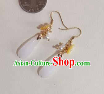 Traditional Chinese Classical White Earrings Hanfu Jewelry Accessories for Women Traditional Chinese Classical White Earrings Hanfu Jewelry Accessories for Women