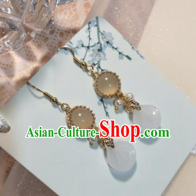 Traditional Chinese Classical Chalcedony Earrings Hanfu Jewelry Accessories for Women Traditional Chinese Classical Chalcedony Earrings Hanfu Jewelry Accessories for Women