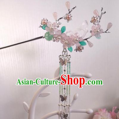 Traditional Chinese Classical Plum Butterfly Tassel Hairpins Ancient Hanfu Hair Accessories for Women