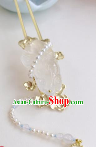 Traditional Chinese Classical Jade Tassel Hairpins Ancient Hanfu Hair Accessories for Women Traditional Chinese Classical Jade Tassel Hairpins Ancient Hanfu Hair Accessories for Women