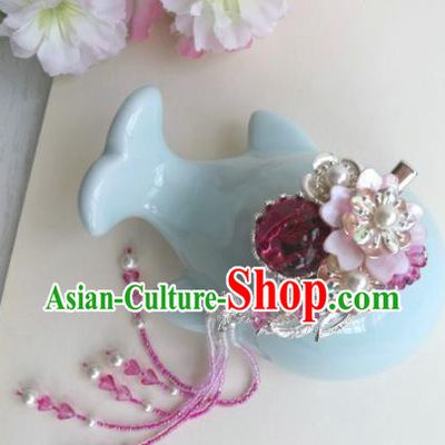 Traditional Chinese Classical Purple Tassel Hair Claw Hairpins Ancient Hanfu Hair Accessories for Women