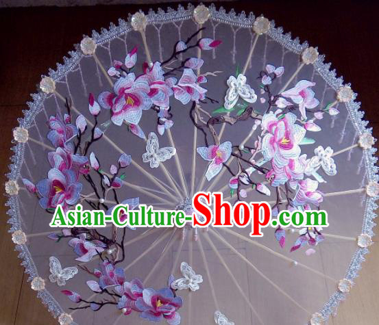 Traditional Chinese Classical Embroidered Flowers Umbrella Ancient Hanfu Tassel Umbrellas for Women Traditional Chinese Classical Embroidered Flowers Umbrella Ancient Hanfu Tassel Umbrellas for Women