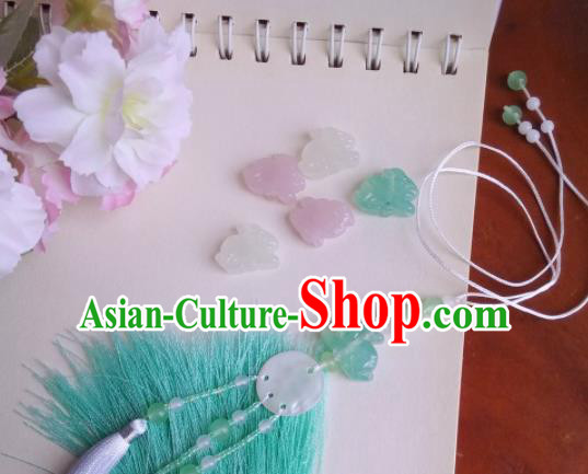 Traditional Chinese Classical Green Tassel Waist Pendant Hanfu Brooch Accessories for Women Traditional Chinese Classical Green Tassel Waist Pendant Hanfu Brooch Accessories for Women