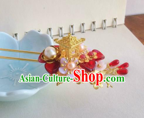 Traditional Chinese Classical Golden Palace Hairpins Ancient Hanfu Hair Accessories for Women Traditional Chinese Classical Golden Palace Hairpins Ancient Hanfu Hair Accessories for Women