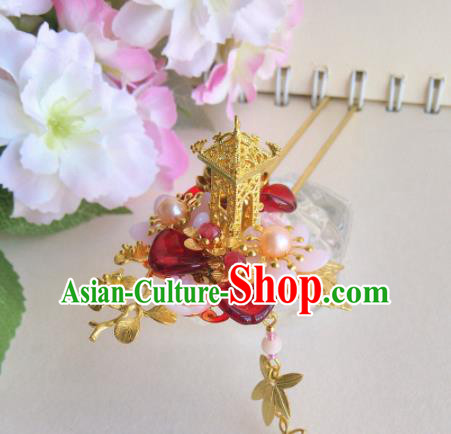Traditional Chinese Classical Golden Palace Hairpins Ancient Hanfu Hair Accessories for Women Traditional Chinese Classical Golden Palace Hairpins Ancient Hanfu Hair Accessories for Women