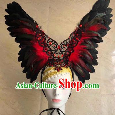 Top Halloween Feather Headwear Brazilian Carnival Samba Dance Hair Accessories for Women