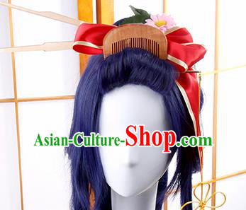Traditional Japanese Cosplay Geisha Purple Wigs and Hair Accessories for Women Traditional Japanese Cosplay Geisha Purple Wigs and Hair Accessories for Women