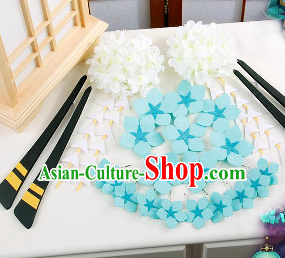 Traditional Japanese Cosplay Geisha Green Wigs and Hair Accessories for Women Traditional Japanese Cosplay Geisha Green Wigs and Hair Accessories for Women