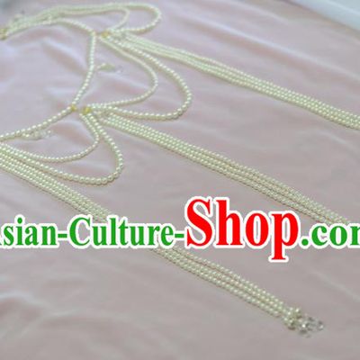 Traditional Chinese Hanfu Pearls Tassel Belts Ancient Princess Waist Accessories for Women