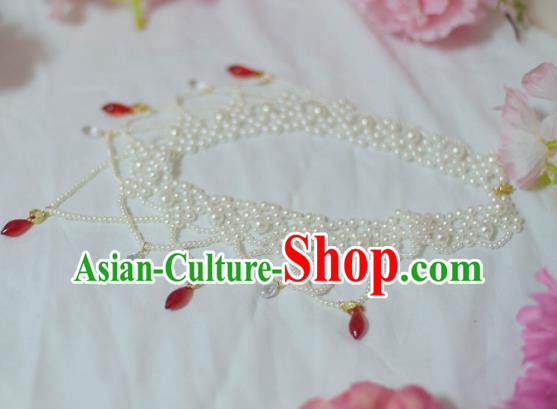 Traditional Chinese Hanfu Pearls Necklace Ancient Princess Necklet Accessories for Women Traditional Chinese Hanfu Pearls Necklace Ancient Princess Necklet Accessories for Women