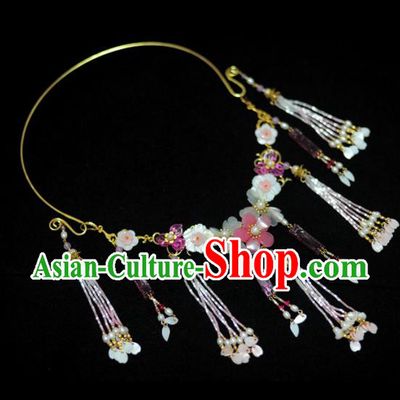 Traditional Chinese Hanfu Shell Flowers Necklace Ancient Princess Necklet Accessories for Women